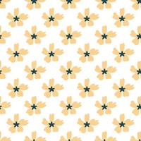 vector sin costura modelo de beige flor en blanco antecedentes. adecuado para web sitios, textil, tela, fondos de pantalla