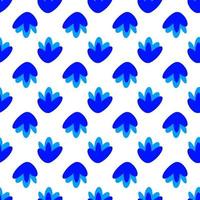 Seamless vector pattern of vibrant blue flower