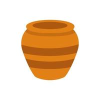 Clay pot. Vector illustration isolated on white background.