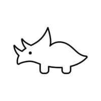 Triceratops line icon vector