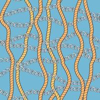 continuous design with golden rope and chains. Pattern seamless for textile industry. vector