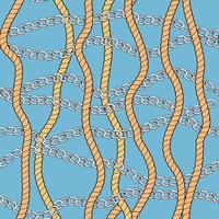 continuous design with golden rope and chains. Pattern seamless for textile industry. vector