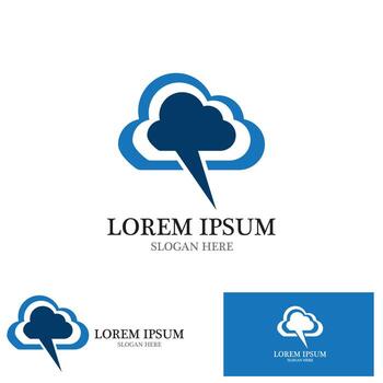 Cloud Techno Logo Vector Template