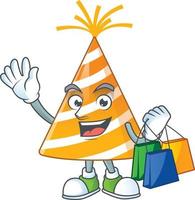 Cartoon character of yellow party hat vector