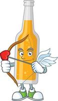 Cartoon character of bottle of beer vector