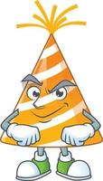 Cartoon character of yellow party hat vector