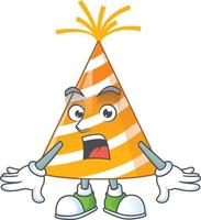 Cartoon character of yellow party hat vector