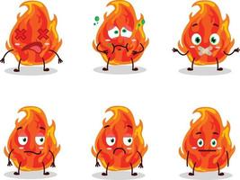 Fire cartoon with character with nope expression vector