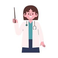 mujer médico profesión vector