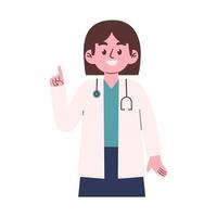 mujer médico profesión vector