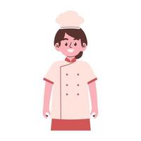 mujer cocinero personaje vector