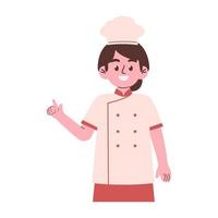 mujer cocinero personaje vector