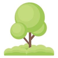 Green tree icon. Flat illustration of green tree vector icon for web. Illustration of a cute tree and a shady green color. Suitable for landscape design, decoration on housing