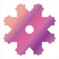 Snowflake icon in gradient pink and purple colors on a white background. Snowflake vector illustration. Color pattern in the shape of a snowflake