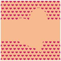 Valentine's day card with hearts on pink background. Vector illustration. Backkround heart with a heart shaped ribbon in the middle. Suitable for designing Valentine's Day