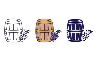 vino barril vector icono