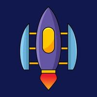 Space rocket cartoon kobject illustration vector