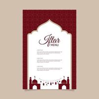 Flat iftar vertical menu template. - Vector. vector