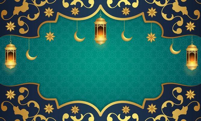 Elegant Islamic Green Background. - Vector.