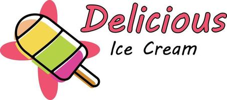 logo  stick ice cream. Various types of color ice cream vector