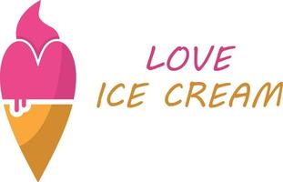 Ice cream love vector logo design