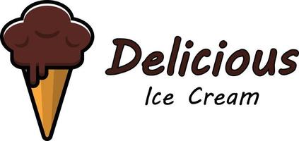 Chocolate Cloud Ice Cream. vector logo template