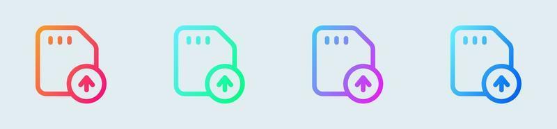 Upload line icon in gradient colors. Arrow signs vector illustration.