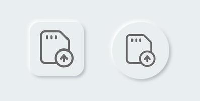 Upload line icon in neomorphic design style. Arrow signs vector illustration.