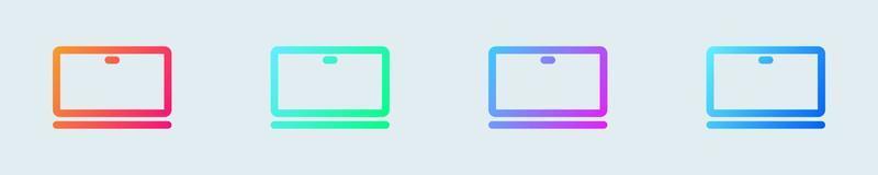 Laptop line icon in gradient colors. Notebook signs vector illustration.