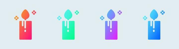 Candle solid icon in gradient colors. Candlelight signs vector illustration.