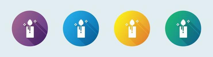 Candle solid icon in flat design style. Candlelight signs vector illustration.