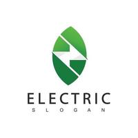eléctrico logo eco energía icono vector