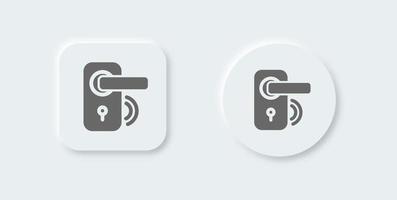 puerta encargarse de sólido icono en neomórfico diseño estilo. bloquear señales vector ilustración.