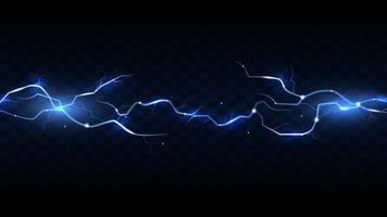 Thunderstorm and lightning. Magic electricity lighting effects. Realistic design element. Vector Illustration