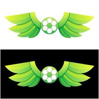 colorful wings ball logo design vector