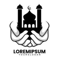 mosque organization logo design vector