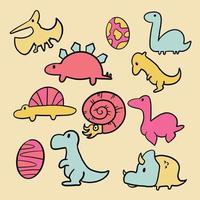 The dinosaurs character cartoon design Bundle set vector image