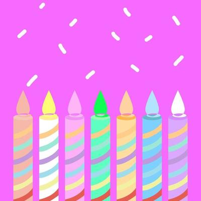 Happy birthday candles pattern background vector pink background