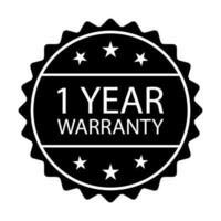 1 year warranty stamp icon vector for graphic design, logo, website, social media, mobile app, UI illustration