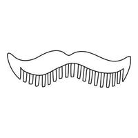 barba peine en garabatear estilo. forma de un Bigote aislado describir. mano dibujado vector ilustración en negro tinta en blanco antecedentes.