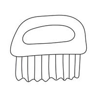 Beard brush in doodle style. Isolated outline. Hand drawn vector illustration in black ink on white background.