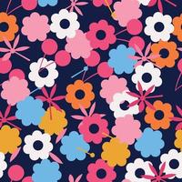 dibujado a mano primavera, verano floral antecedentes. botánico sin costura modelo de resumen flores Clásico estilo para lecho, textiles, embalaje y fondo de pantalla. vector