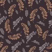 Wallpaper with leaves. Amazing background with brown leaves for textiles. The pattern is in warm shades. vector