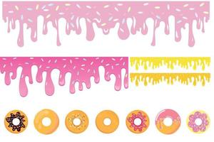 Sweet donuts with pink frosting. Vector illustration of the donut icon. Strawberry soft ice cream, an icon of conceptual food, isolated. Flat cartoon style, suitable for web landing page, banner.