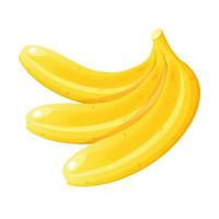 Banana bunch cartoon style vector illustration. Isolated on white background.