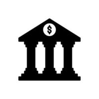 Bank building icon for carrying out financial transactions such as saving money or making loans and investments vector