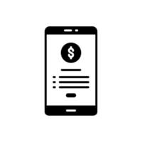 móvil pago aplicación facturación página icono en teléfono inteligente vector