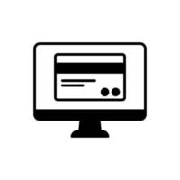 Online payment icons using desktop computer applications such as internet banking or virtual credit cards vector