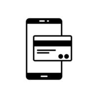 Mobile payment icon using smartphone application such as mobile banking or virtual credit card vector