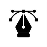 Pen shaped bezier tool icon with vector curves for drawing graphic designs